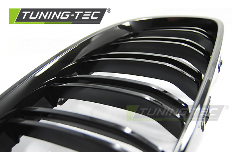 Upgrade Sportgrill Nieren für BMW 3er F30/F31/F36 Facelift Limousine/Touring/Grand Coupe 13-19 Hochglanz schwarz in Doppelsteg Design